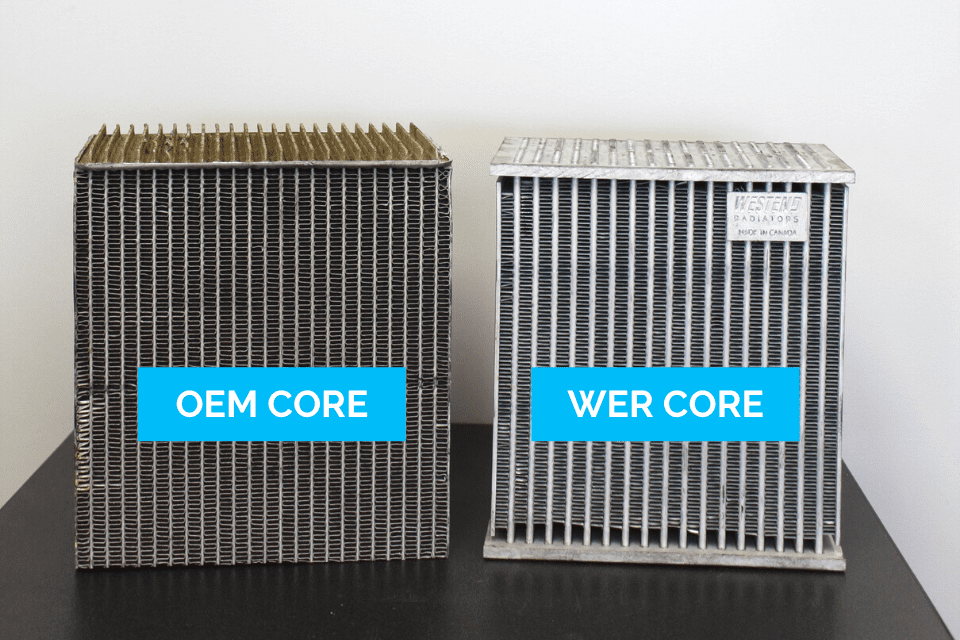 West End Rad Aluminum Core Beside OEM Core
