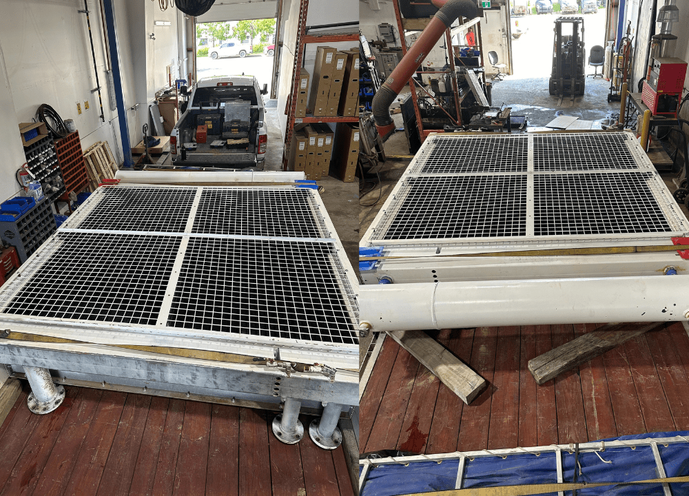 Leaking back-up generator inside West End Rad's service shop